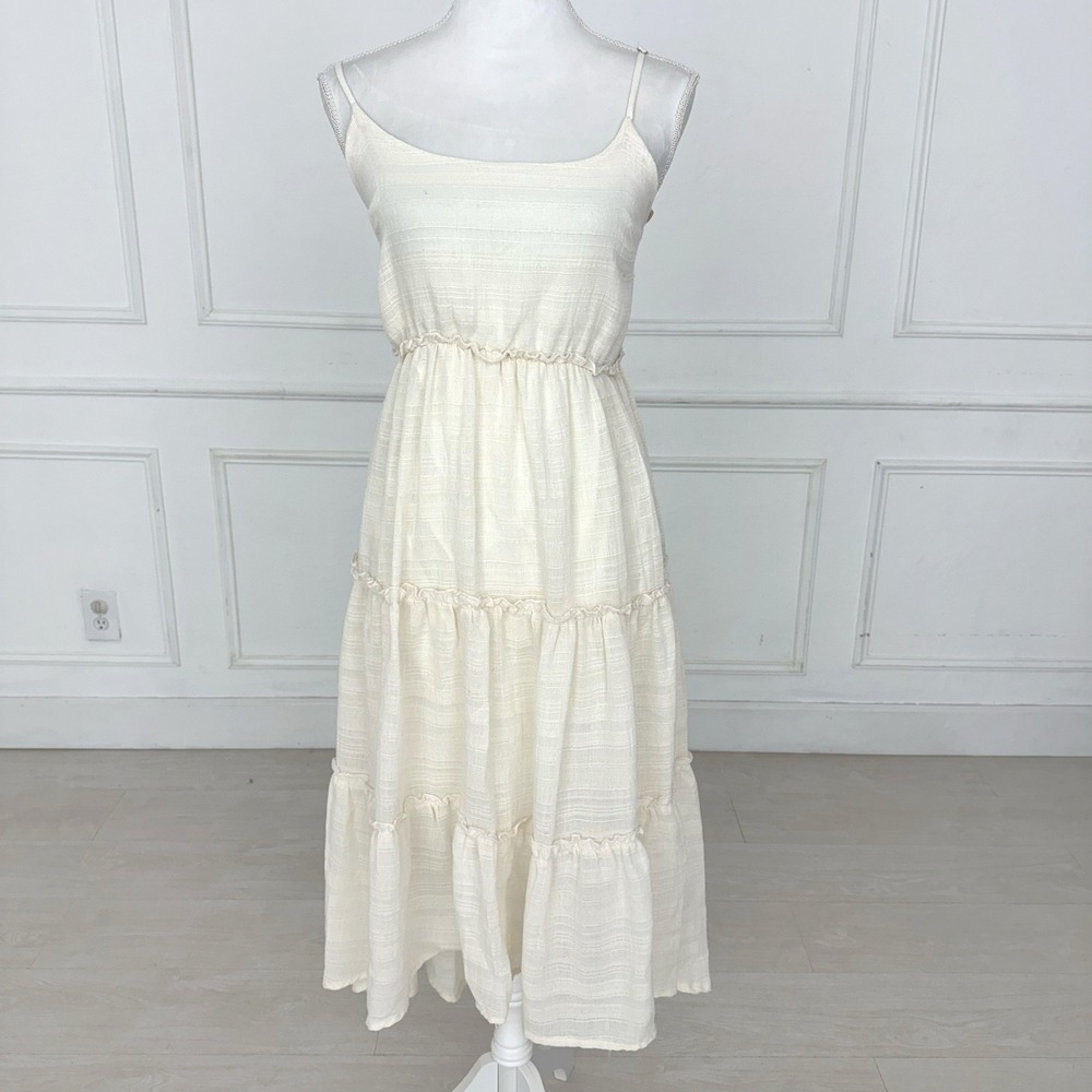 Forever 21 Maxi Dress Women Small Cream Gauze Boho Summer Indie Coquette Whimsy‎